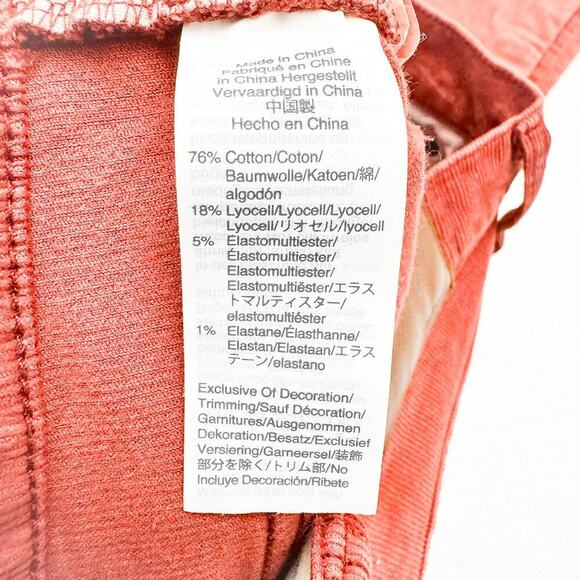 Madewell Cali-Demi Boot Rust Red Button Fly Bootcut Textured Denim Jeans Size 26 - Picture 7 of 8